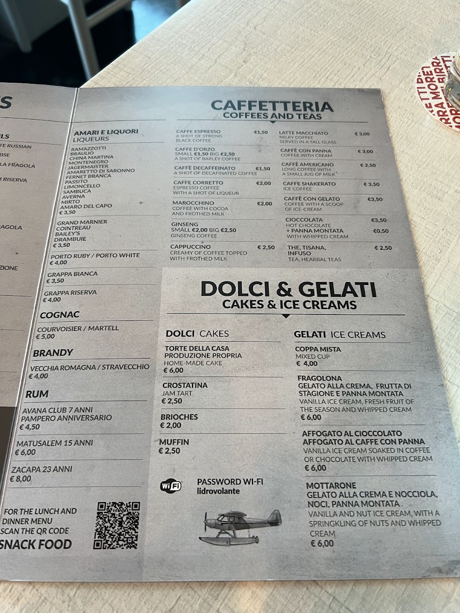 Menu L'idrovolante Cafe-8